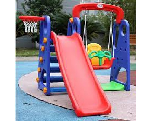 Горка пластиковая детская с кольцом и качелями Sundays 
