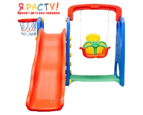 Горка пластиковая детская с кольцом и качелями Sundays 