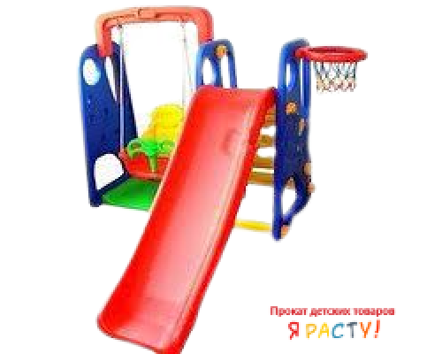 Горка пластиковая детская с кольцом и качелями Sundays 