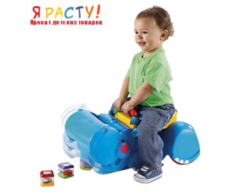 Ходилка-каталка «Бегемот с кубиками» (Fisher Price) 