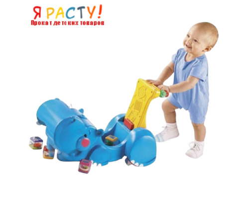 Ходилка-каталка «Бегемот с кубиками» (Fisher Price) 