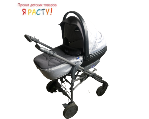 Коляска для новорождённых Living Smart (Chicco) серая 