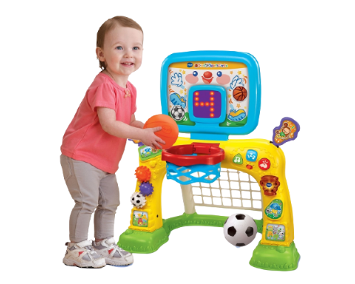 Баскетбольная стойка и детские футбольные ворота  2 в 1 (VTech) 