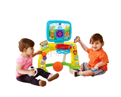 Баскетбольная стойка и детские футбольные ворота  2 в 1 (VTech) 
