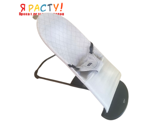 Детский шезлонг BabyBjorn Balance COTTON серый в клетку 