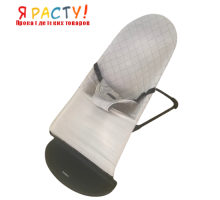 Детский шезлонг BabyBjorn Balance COTTON серый в клетку 