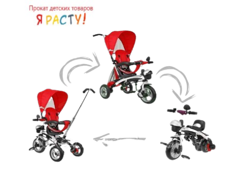 Детский трехколесный велосипед с ручкой Sport Trike Explorer зеленый  