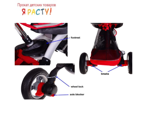 Детский трехколесный велосипед с ручкой Sport Trike Explorer зеленый  